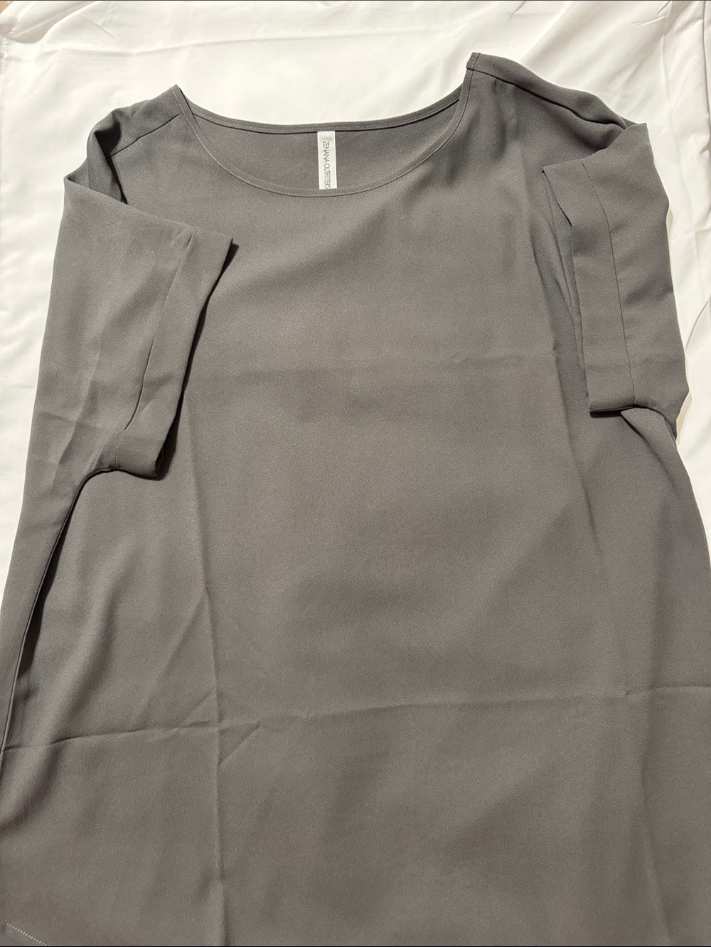 Zenana Outfitters Charcoal Gray Scoop Neck Top, 2XL